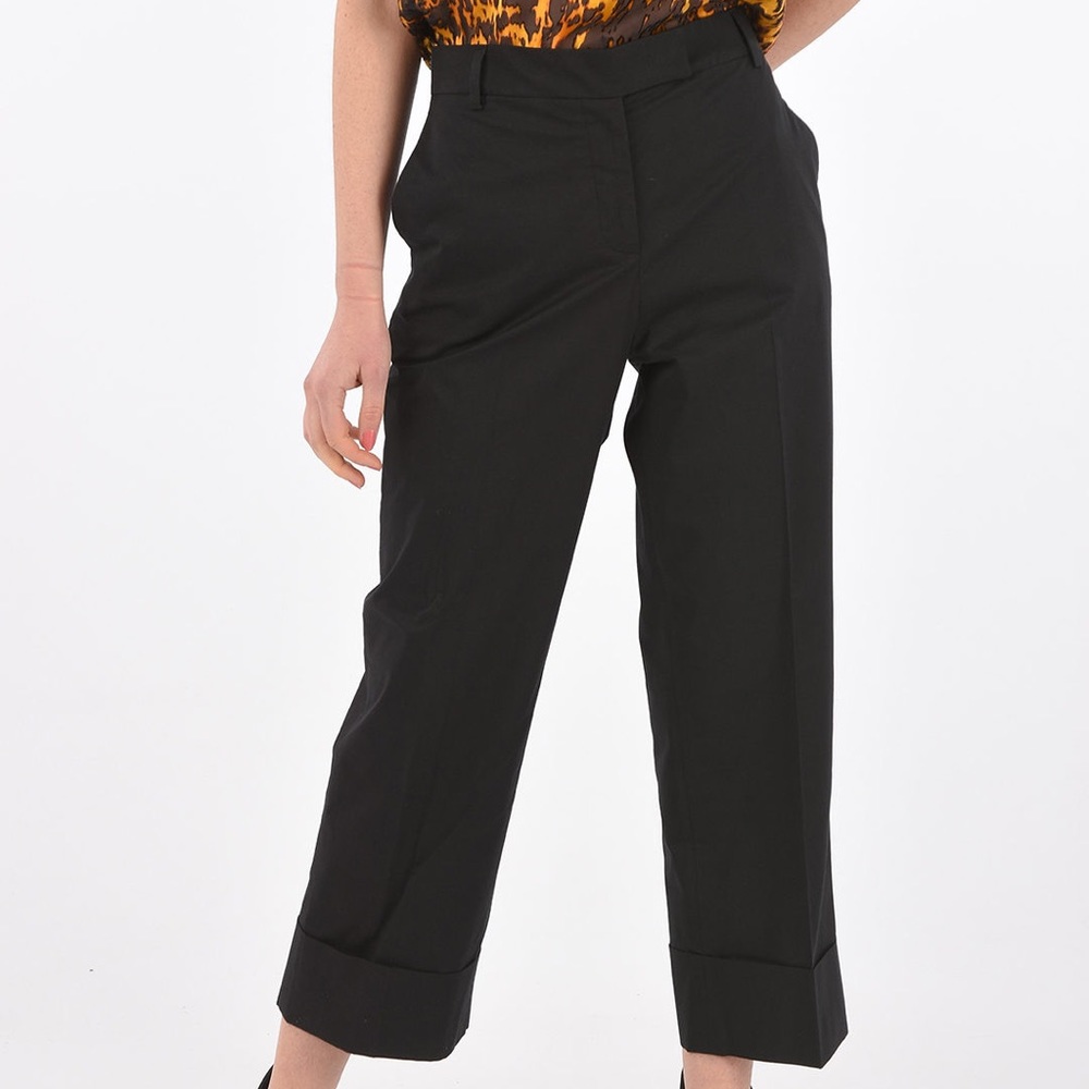 Ql2  Qeuelledue Black Chino Cuffed Hem Pants